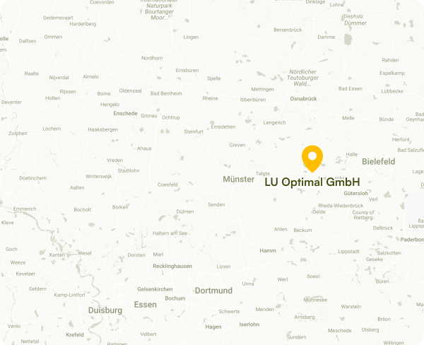 Wir von LU-Optimal betreuen unsere Kunden von Sassenberg aus in ganz Deutschland.